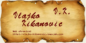 Vlajko Kikanović vizit kartica